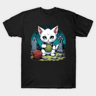 Creepy Kitten at Graveyard T-Shirt